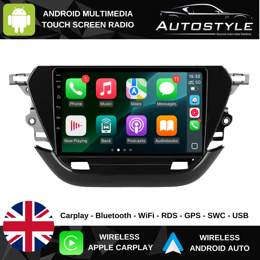 Vauxhall Corsa F / SE Apple Carplay / Android Auto 9" Stereo Upgrade 2019-2024