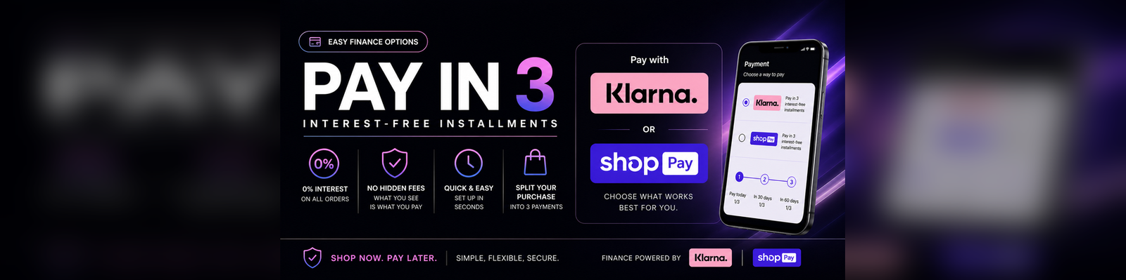 Pay in 3 Klarna Shop Pay