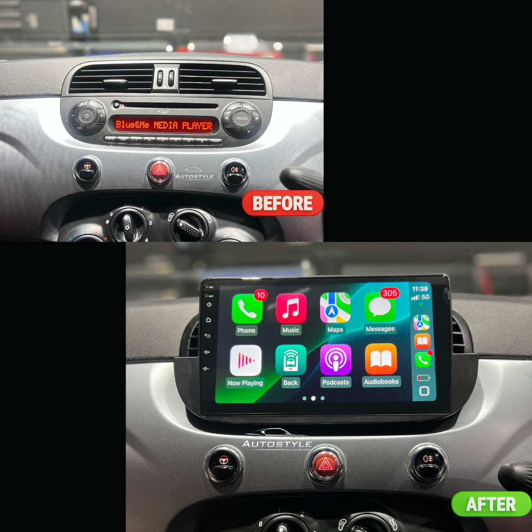 Fiat 500 Apple Carplay / Android Auto 9" Stereo Upgrade 2010-15