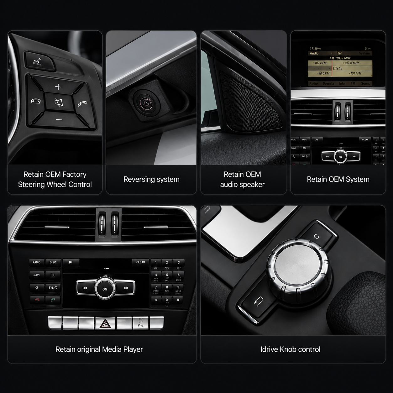Mercedes-Benz C Class W204/S204 (2008-2010) Apple CarPlay Android Auto 10.25" Touch Screen